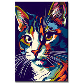 Colorful Norwegian forest Cat Painting by Numbers