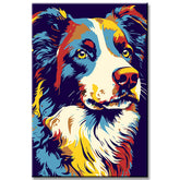 Colorful Border Collie - Painting by Numbers