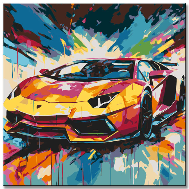 Lamborghini Modern Art Paint by Numbers