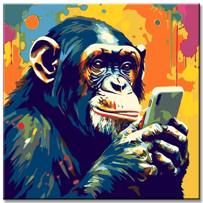 Paint by Numbers Set - Chimpanzee Pop Art