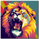 Comic Pop Art Lion Painting by Numbers