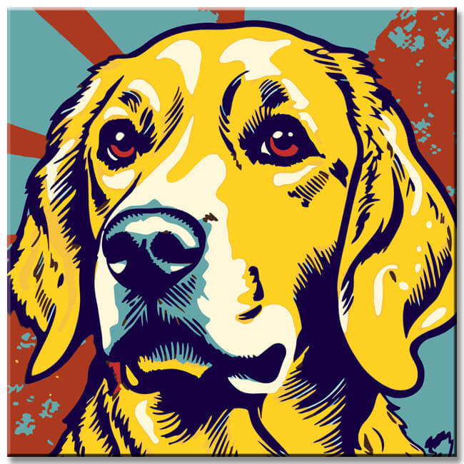 Lichtenstein Golden Retriever - Painting by Numbers
