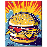 Burger in the style of Roy Lichtenstein - Paint by numbers