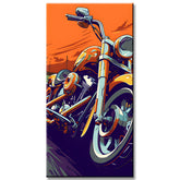 Beach Promenade with Motorbike Paint by Numbers