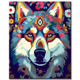 Painting by Numbers for Children Colorful Wolf