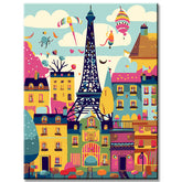 Painting by Numbers for Children Paris with Eiffel Tower