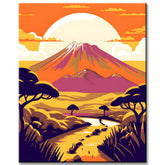 Paint by Numbers Volcano Mountain Africa