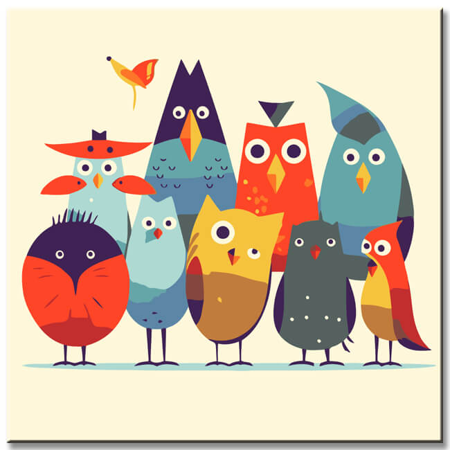 Painting by numbers bird portrait pictures