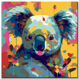 Paint by Numbers Koala Bear Painting with Flowers