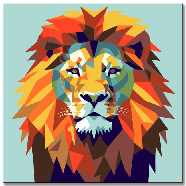 Paint by Numbers 3D Polygon Painting Lion