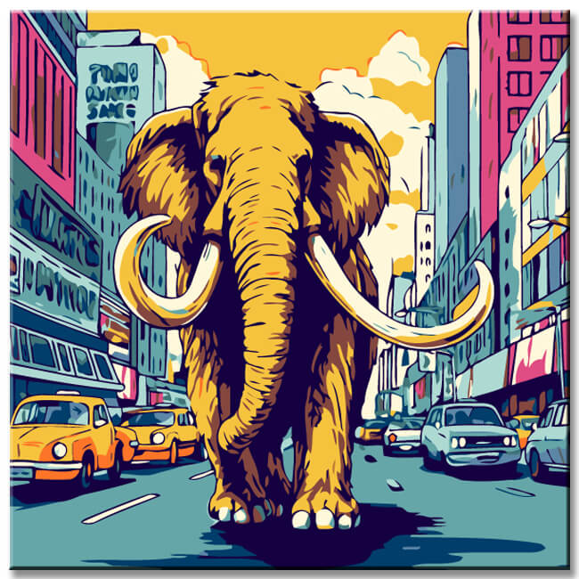 Painting by numbers Colorful elephant in New York