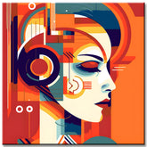 Painting by Numbers Abstract Art Woman with Headphones