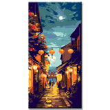 Painting by numbers Asia Chinese lanterns in the evening