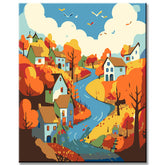 Painting by Numbers Village by The River