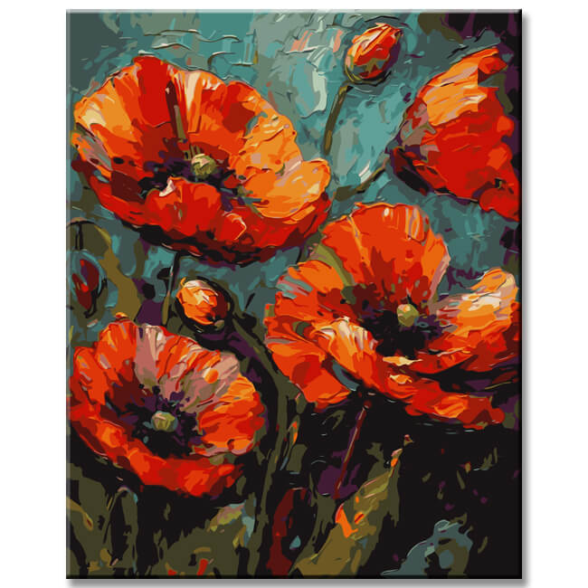 Magnificent poppies: painting by numbers