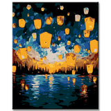 Glowing Lanterns Painting by Numbers
