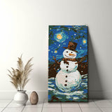 Starry Night Style Snowman - Painting by Numbers