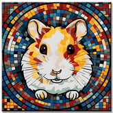 Hamster in Mosaic Style Painting by Numbers