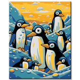 Playing Penguins Painting by Numbers