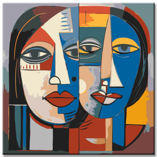 Painting by numbers Buddha faces