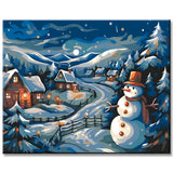 Paint by Numbers Winter Village Snowman