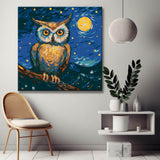 Owl at night - painting by numbers