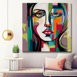 Woman's face - painting by numbers