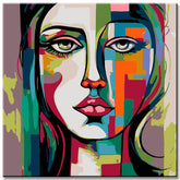 Woman's face - painting by numbers
