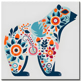 Folk Art Polar Bear Painting by Numbers