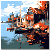 Sailboats on The Lake Painting by Numbers