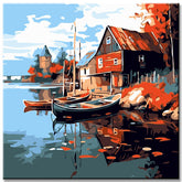 Sailboats on The Lake Painting by Numbers