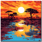 Savannah Sunset Painting by Numbers