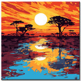 Savannah Sunset Painting by Numbers