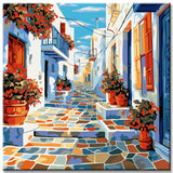 Old Town Alley Greece Painting by Numbers
