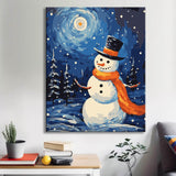 Winter Snowman Painting by Numbers