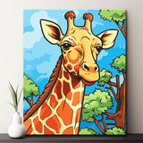 Colorful Giraffe Children's Motif Painting by Numbers