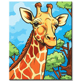 Colorful Giraffe Children's Motif Painting by Numbers