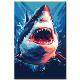 Shark in The Sea Paint by Numbers