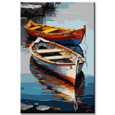 Boats on The Lake Painting by Numbers