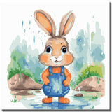 Rabbit Child Children's Motif Painting by Numbers