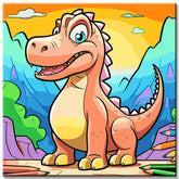 Little Dragon Children's Motif Painting by Numbers