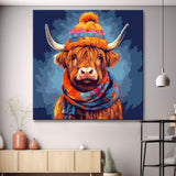 Buffalo with Hat & Scarf Painting by Numbers