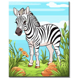 Small Zebra Children's Motif Painting by Numbers