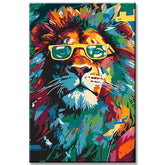 Cool Lion Portrait Painting by Numbers