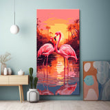Flamingos Sunset Painting by Numbers
