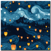 Sky Lanterns Van Gogh Style Paint by Numbers