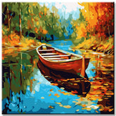 Abandoned Boat in The River Painting by Numbers