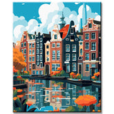 Amsterdam City Portrait Painting by Numbers