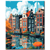 Amsterdam City Portrait Painting by Numbers