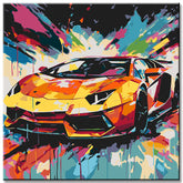 Lamborghini Modern Art Paint by Numbers